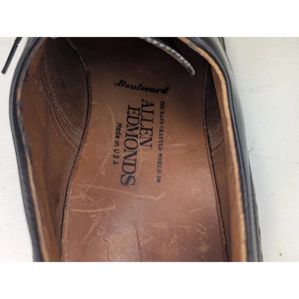 Vintage 1988 Allen‎ Edmonds Boulevard 6305 Black Calf Wingtip Oxford Shoes 11 A